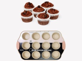 Molde 12 muffins antiadherente bicolor